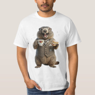 Murmeldjur dricker te t shirt