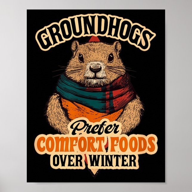 Murmeldjur föredrar comfort food framför vinter  poster (Framsidan)