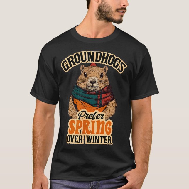 Murmeldjur föredrar vår framför vinter Murmeldjure T Shirt (Framsida)