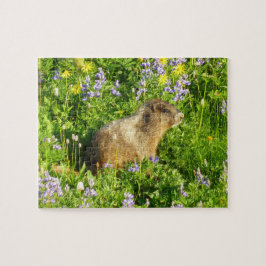 Murmeldjur i Mount Rainier Wildflowers Pussel