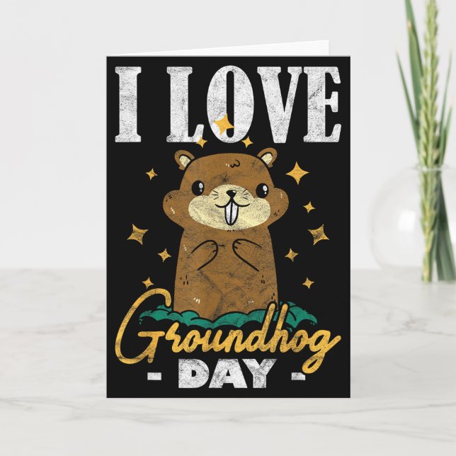 Murmeldjur Jag älskar Groundhog Day _1  Kort (Framsida)