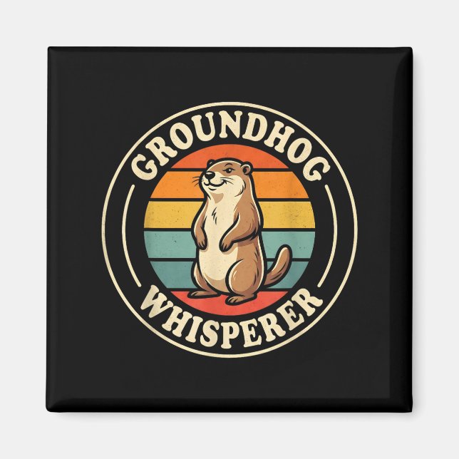 Murmeldjursflüstratorteam Shadow Cool Ground Hog D Magnet (Framsidan)