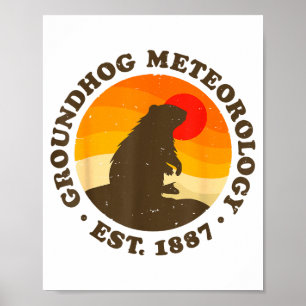 Murmeldjursmeteorologi Est 1887 Män Trähuggare Ret Poster