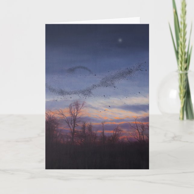 Murmuration helgdagkort helgkort (Framsida)