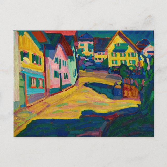 Murnau, Burggrabenstrasse, 1908 av Wassily Kandins Vykort (Framsida)