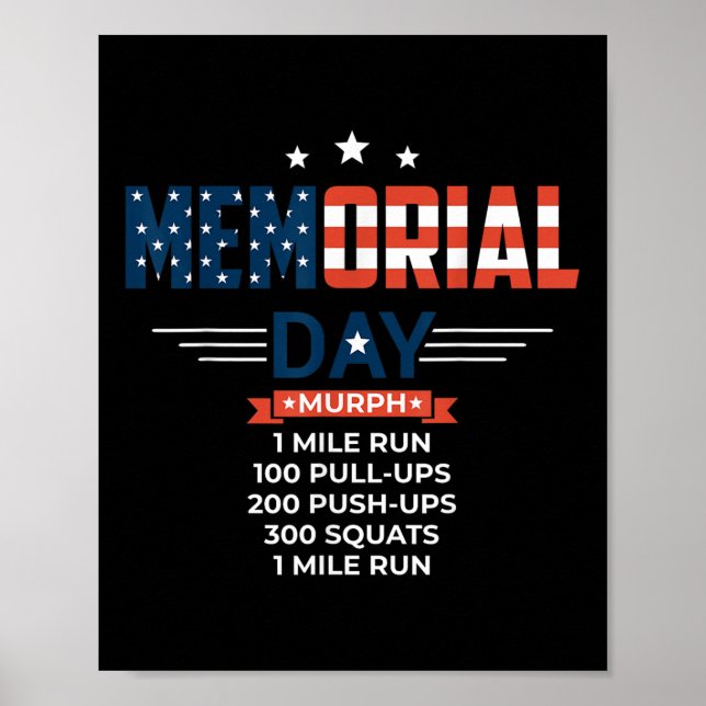 Murph 2021 Memorial Day Workout Patriotic Wod Poster (Framsidan)