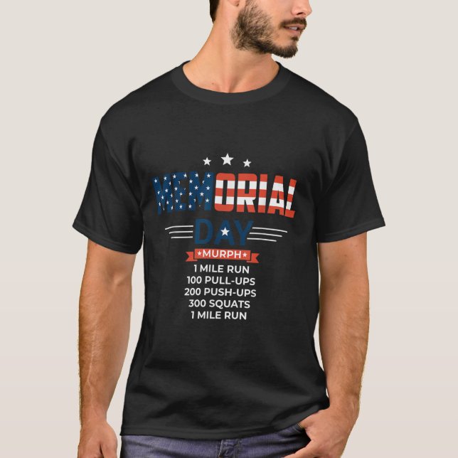 Murph 2021 Memorial Day Workout Patriotic Wod T Shirt (Framsida)