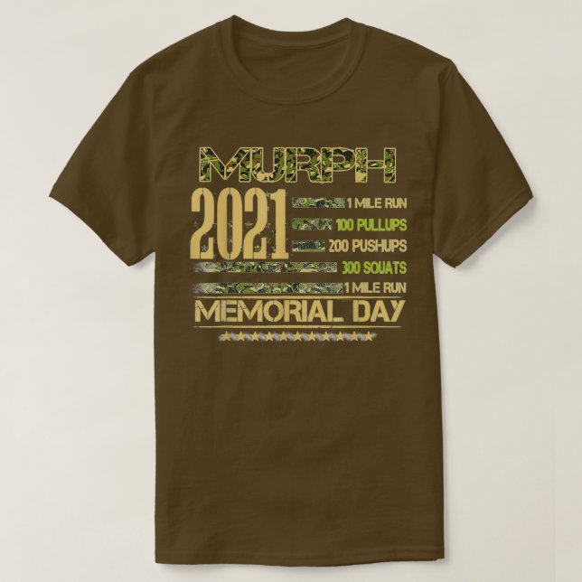 Murph 2021 Workout Challenge American Memorial Day T Shirt (Design framsida)