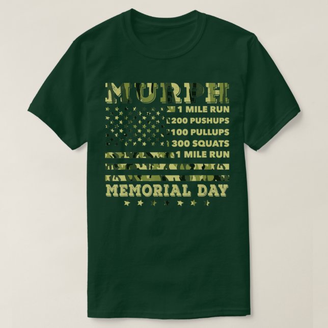 Murph 2021 Workout Challenge American Memorial Day T Shirt (Design framsida)