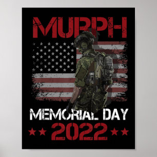 Murph 2022 Lycklig Memorial Day 4:e juli USA Flagg Poster