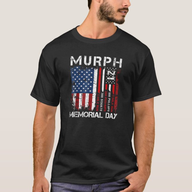 Murph 2023 American Patriotic Workout Challenge Me T Shirt (Framsida)
