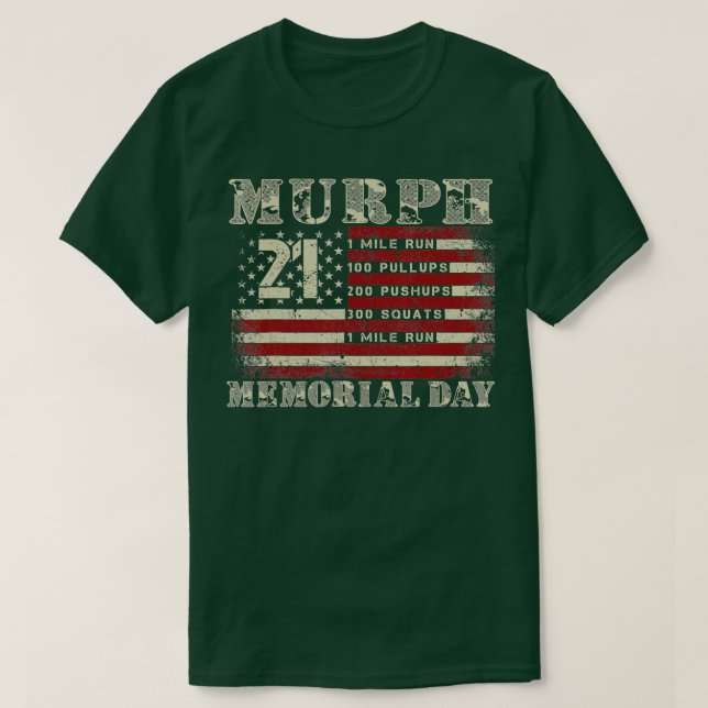 Murph 2023 Memorial Day American Patriotic Workout T Shirt (Design framsida)