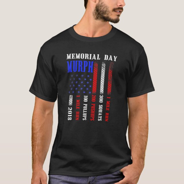 Murph 2023 Memorial Day Workout Patriotic WOD Tee (Framsida)