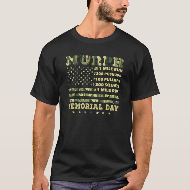 Murph 2023 Workout Challenge American Memorial Day T Shirt (Framsida)