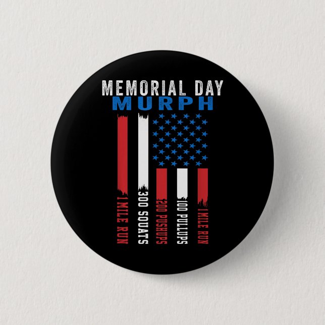 Murph Challenge American Memorial Day Workout Gym Knapp (Framsida)