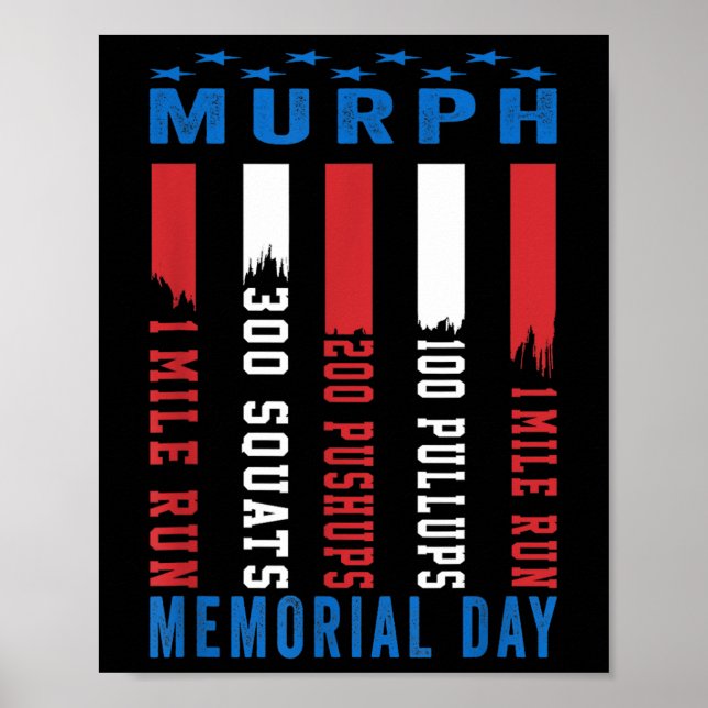 Murph Challenge American Memorial Day Workout Poster (Framsidan)