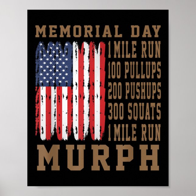 Murph Challenge Memorial Day Workout American Poster (Framsidan)