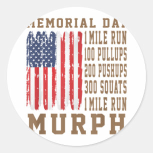 Murph Challenge Memorial Day Workout American Runt Klistermärke