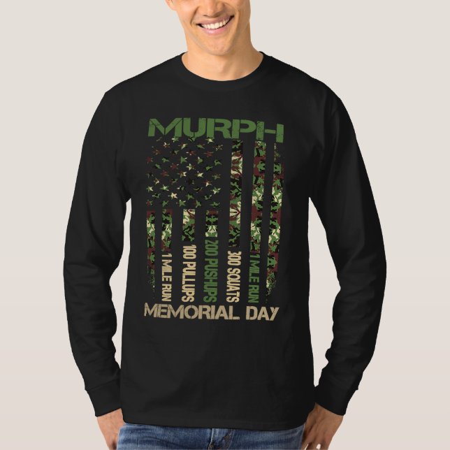 Murph Challenge  Memorial Day Workout WOD Camo Gym T Shirt (Framsida)