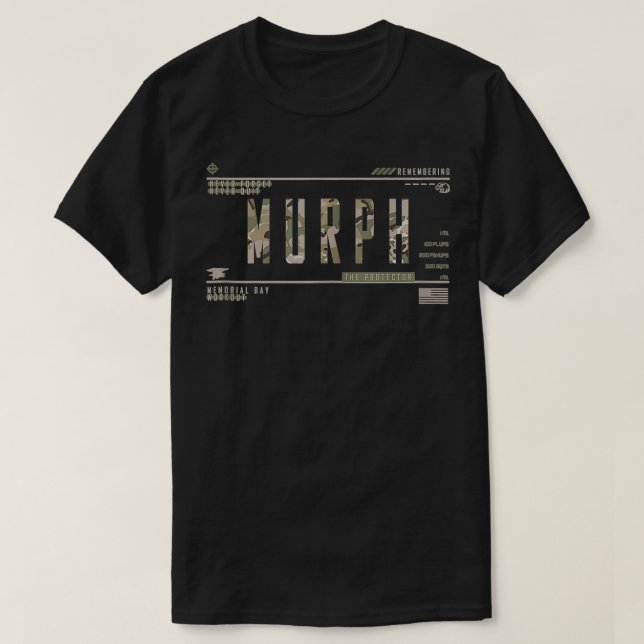 Murph Memorial Day Workout WOD-badass militärt arb T Shirt (Design framsida)