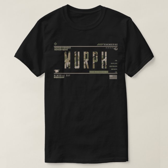 Murph Memorial Day Workout WOD-badass militärt arb T Shirt (Design framsida)