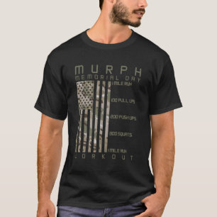 Murph Memorial Day Workout Wod Cam Multi Camo Flag T Shirt