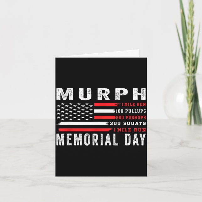 Murph-utmaning amerikansk minnesdag träning gym  kort (Framsida)