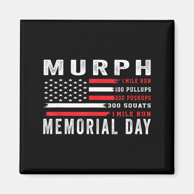 Murph-utmaning amerikansk minnesdag träning gym  magnet (Framsidan)