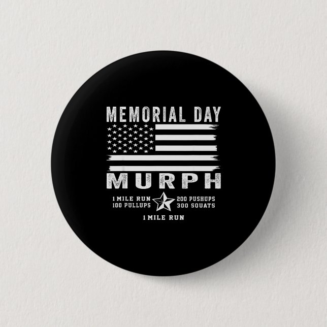 Murph-utmaning minnesdag träning gym USA:s flagga  Knapp (Framsida)