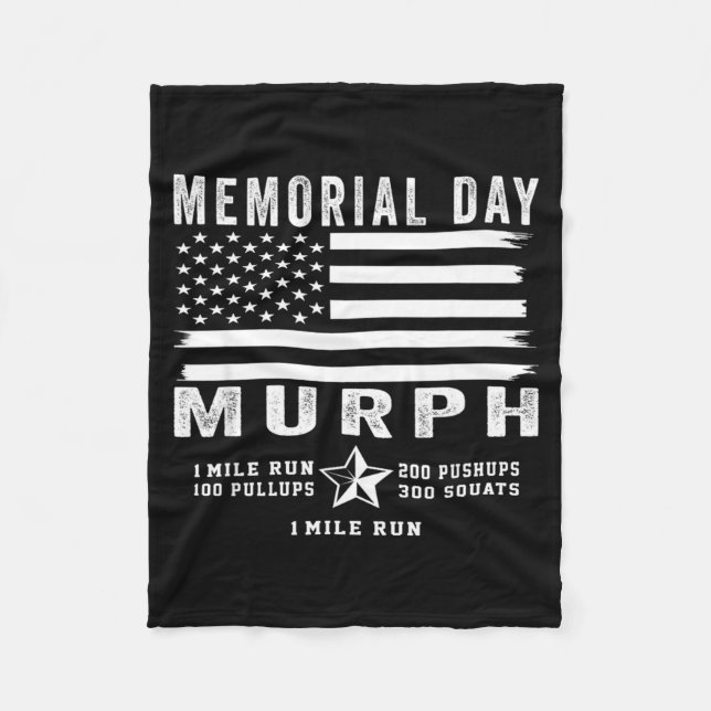 Murph-utmaning minnesdagstraining gym usa-flagga M Fleecefilt (Framsidan)