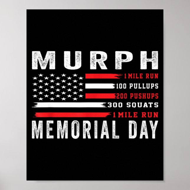 Murph-utmaningen amerikansk minnesdags träning gym poster (Framsidan)