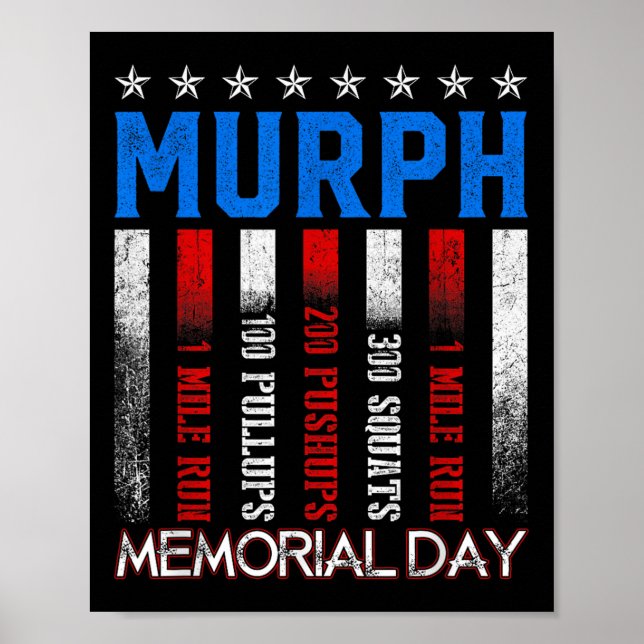 Murph Workout Exercise Challenge Murph Memorial Poster (Framsidan)