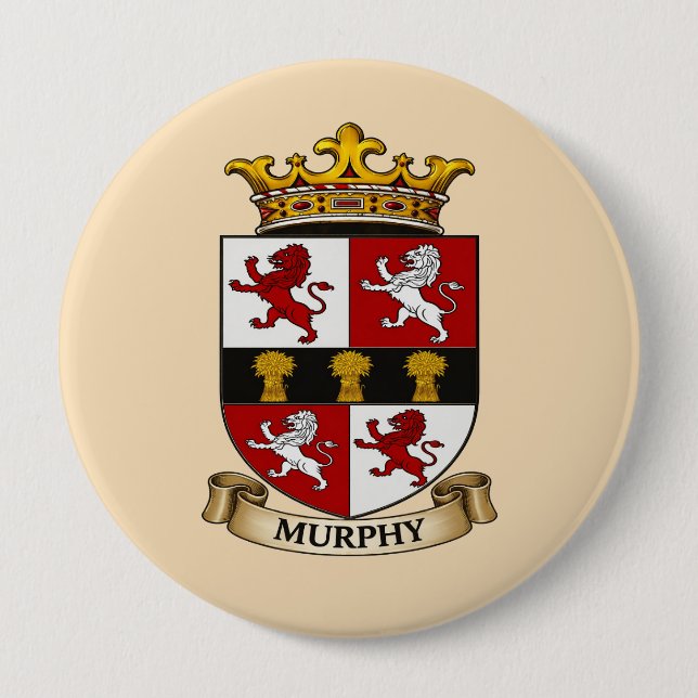 Murphy Family Coat of Arms Button Knapp (Framsida)