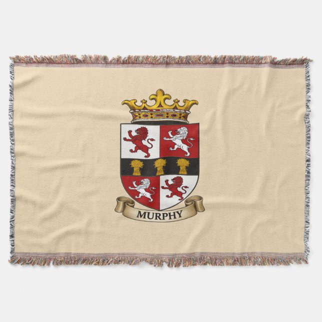 Murphy Family Coat of Arms Throw Blanket Filt (Framsidan)