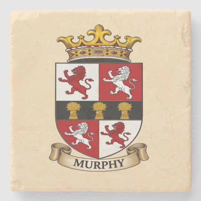 Murphy Family Coat of Arms Trivet Stenunderlägg (Framsidan)