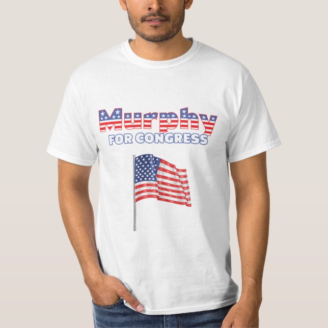 Murphy för patriotisk amerikanska flaggandesign tee (Framsida)