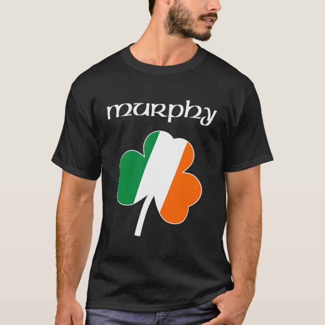 Murphy Irish Last Name Gift Ireland Flagga Shamroc T Shirt (Framsida)