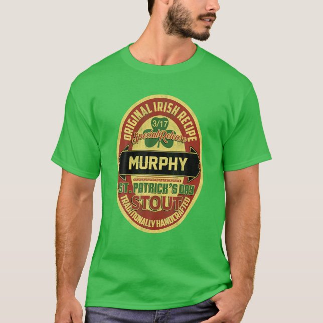 Murphy Irish Namn St. Patrick's Day Stout Proud sk T Shirt (Framsida)