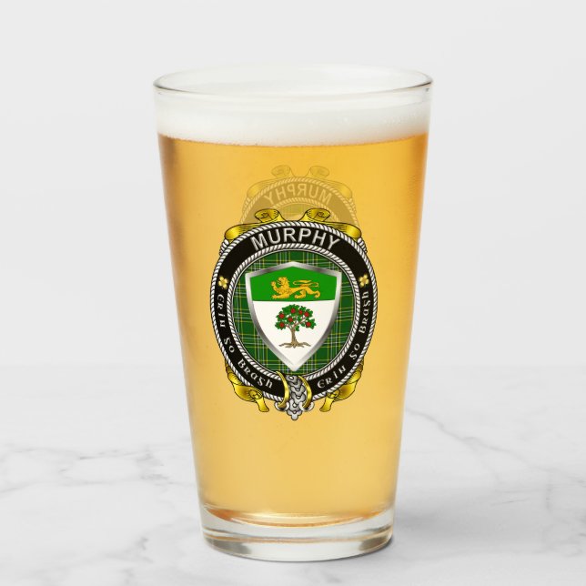 Murphy Irish Shield Beer Glass Glaskopp (Framsida fylld)