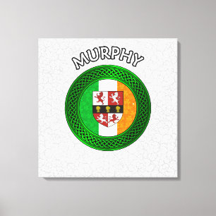 Murphy Vapensköld & Celtic Knot on Shamrock Canvas