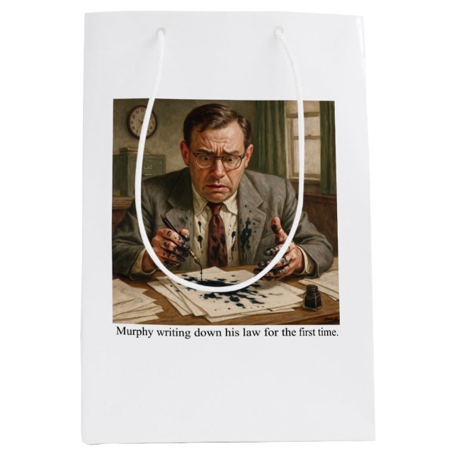 Murphy writing down his law for the first time. (Framsidan)