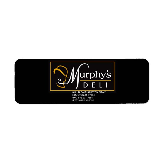 MURPHY'S DELI PROMO STICKER RETURADRESS ETIKETT (Framsidan)