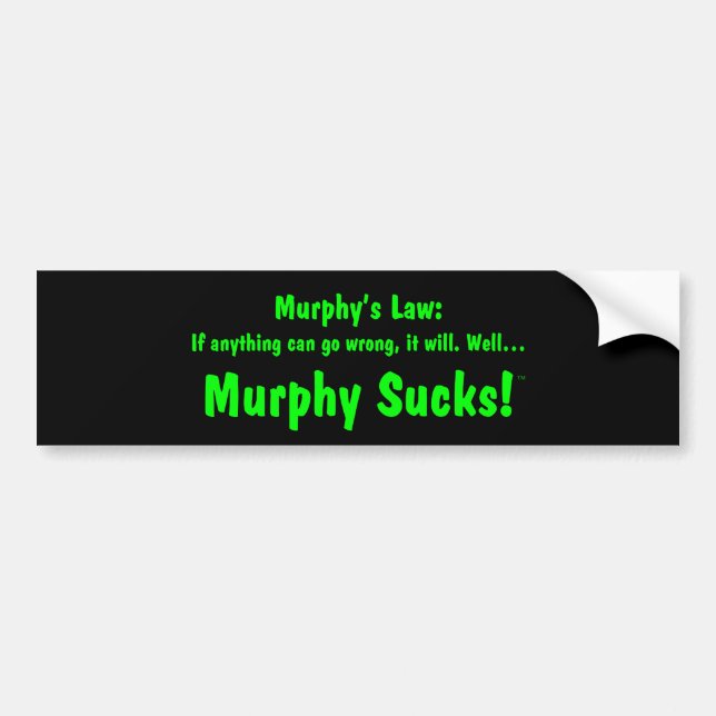 Murphys lag:  Murphy suger! Bildekal (Framsidan)