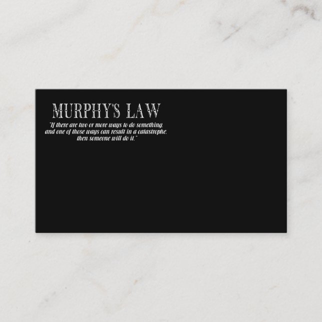 Murphys lag visitkort (Framsida)