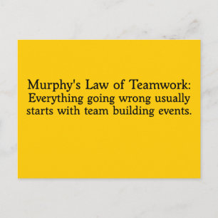 Murphy's Law for Teamwork Vykort