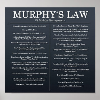 Murphys Laws of Mitten Management Poster