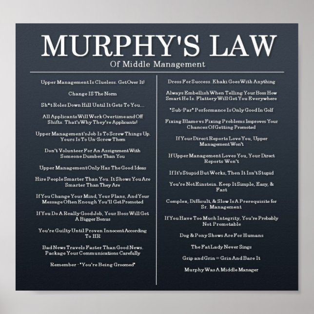 Murphys Laws of Mitten Management Poster (Framsidan)