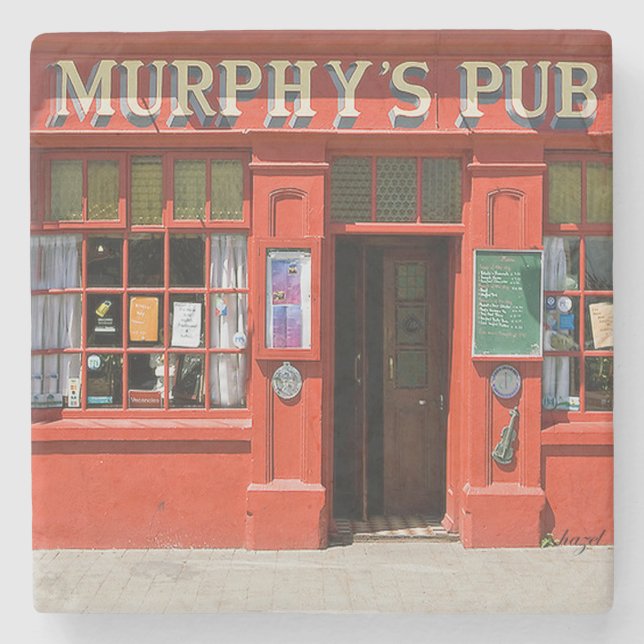 Murphys Pub, Dingle, irländska PubCoasters. Stenunderlägg (Framsidan)
