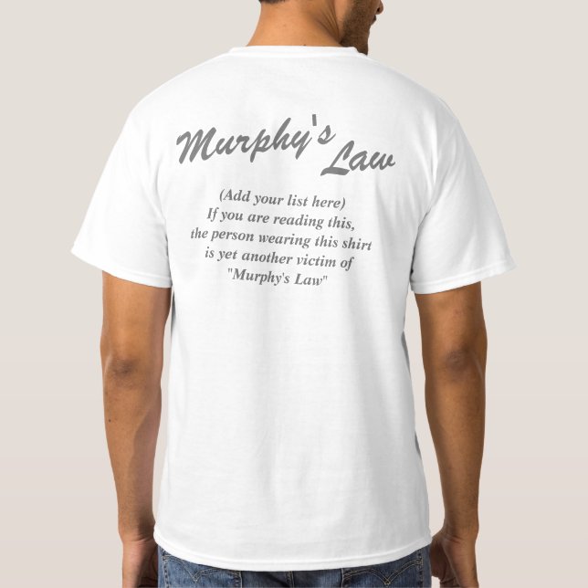 Murphys T-tröja för lag (tillfoga din text), grå T-shirt (Baksida)
