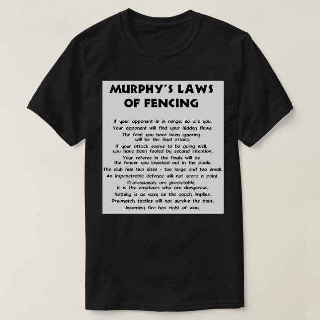 Murphyx27s-lag för Fensionssystem T Shirt (Design framsida)